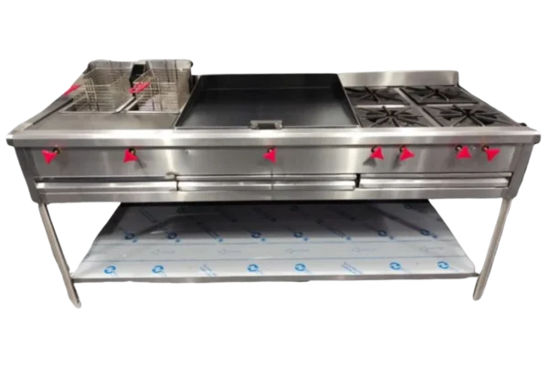 Estufa Múltiple 200 x 70 x 90 cm con Doble Freidora